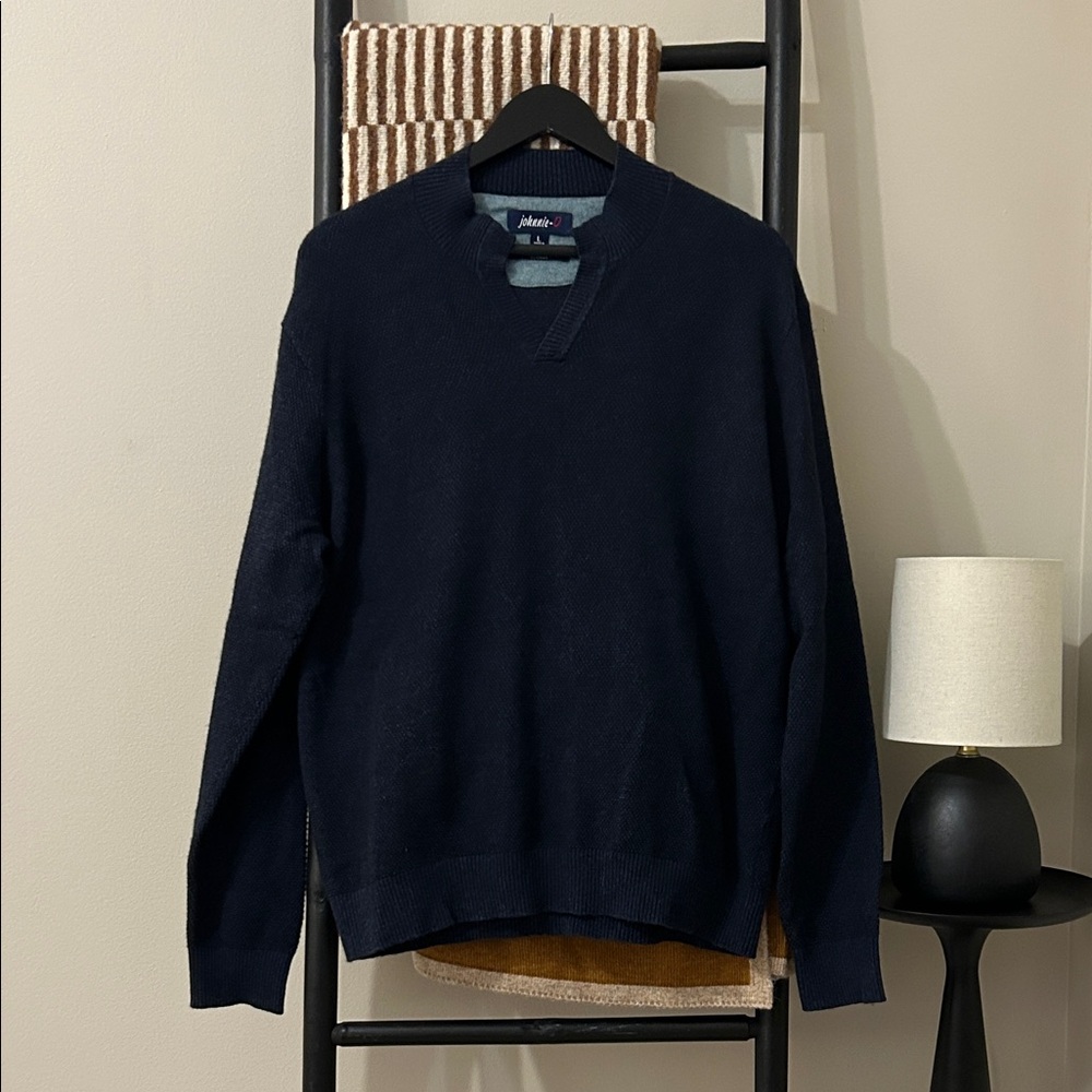 Johnnie-O Men's Dark Blue V-Neck Sweater